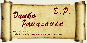 Danko Pavasović vizit kartica